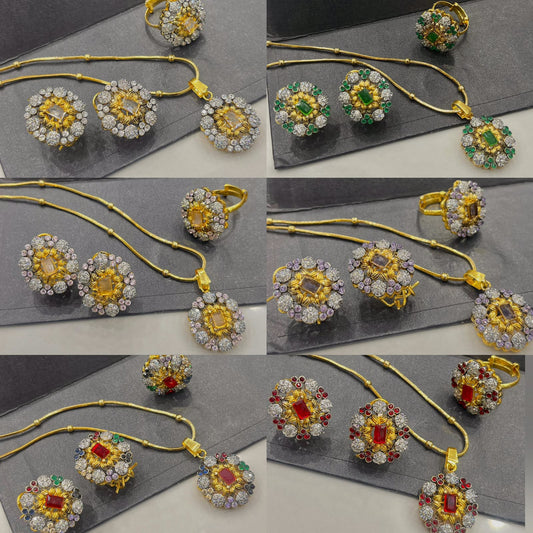 casting made zarkon stone locket set